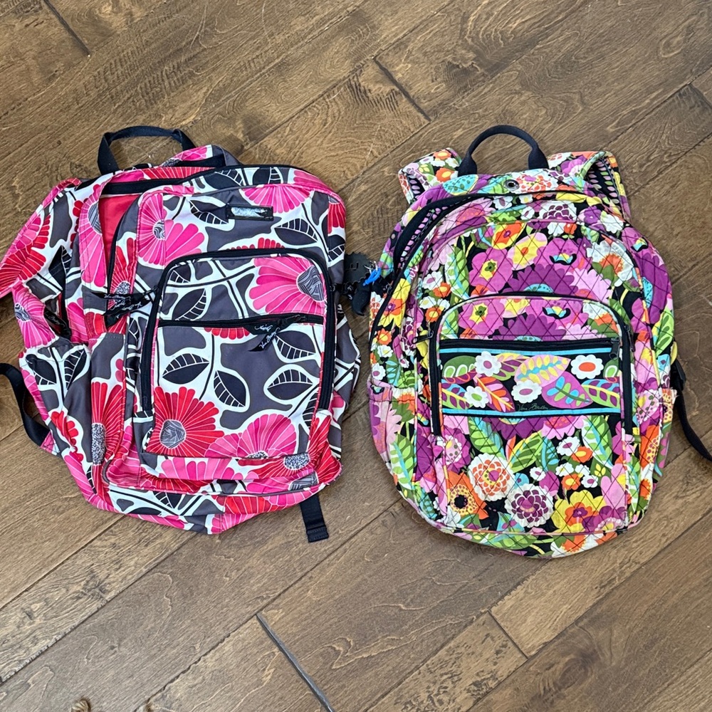 Vera Bradley Pink and Multicolor Floral Backpacks